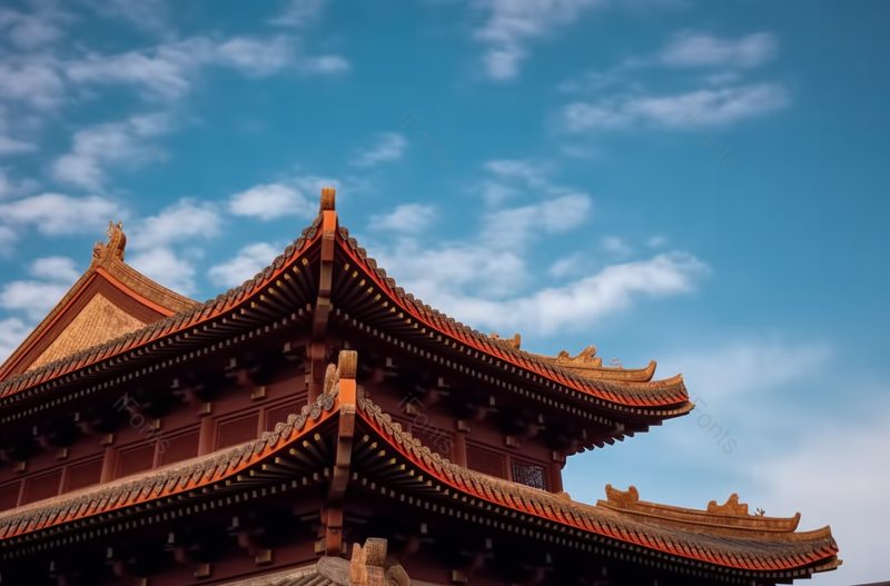 横店影视城秦王宫东偏殿屋顶特写摄影图,高清,摄影图,摄影图片,图片大全,摄影图免费下载